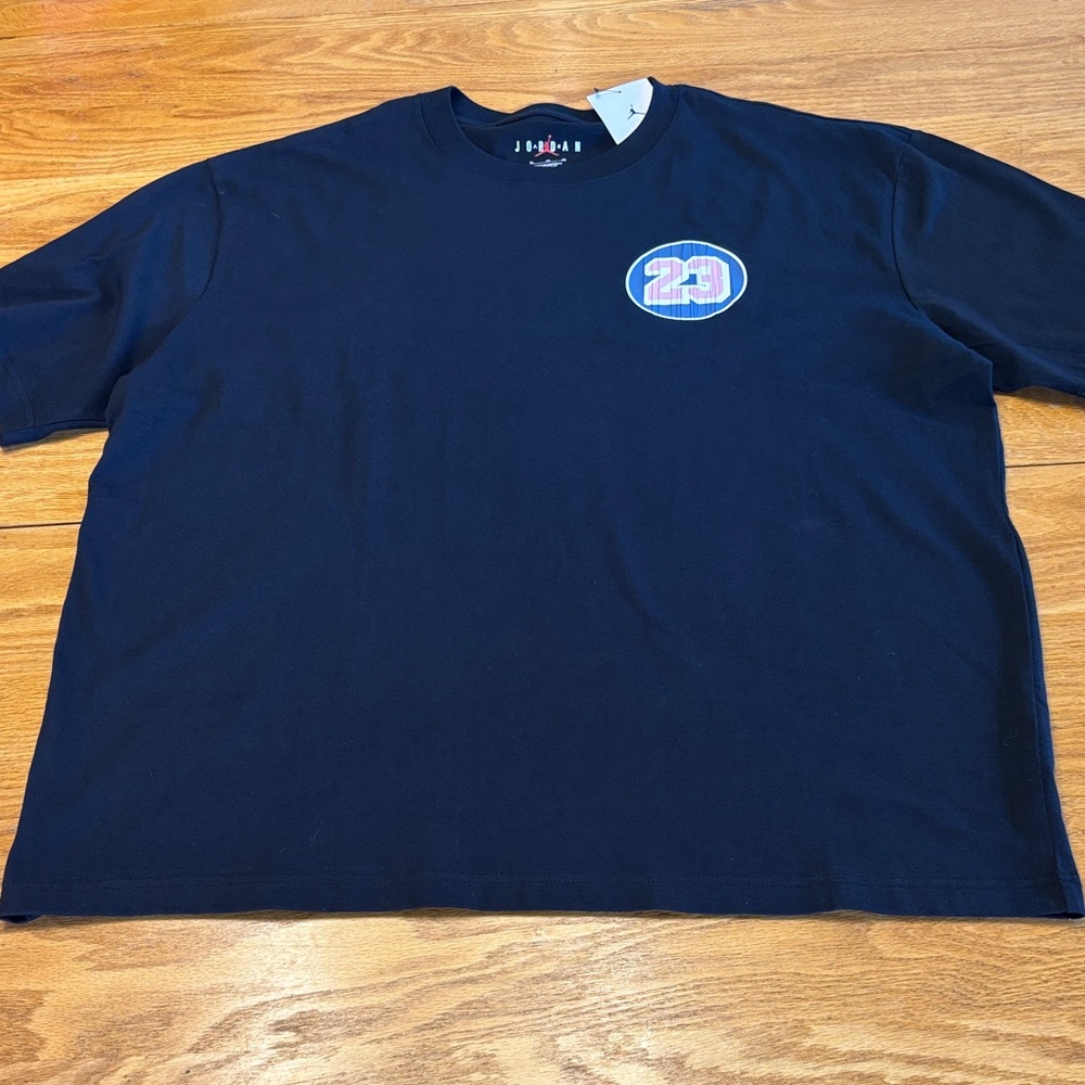 Jordan Black T-Shirt with Blue and Pink '23' Patch - Picture 2 of 9